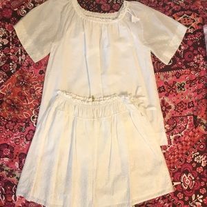 Two piece white top and skirt tween (12)